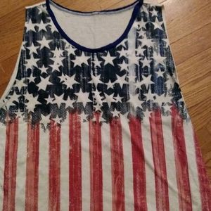 Unisex sleeveless American flag shirt